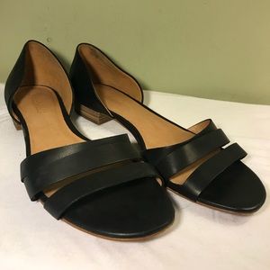 Madewell Black Slip On Leather Sandals